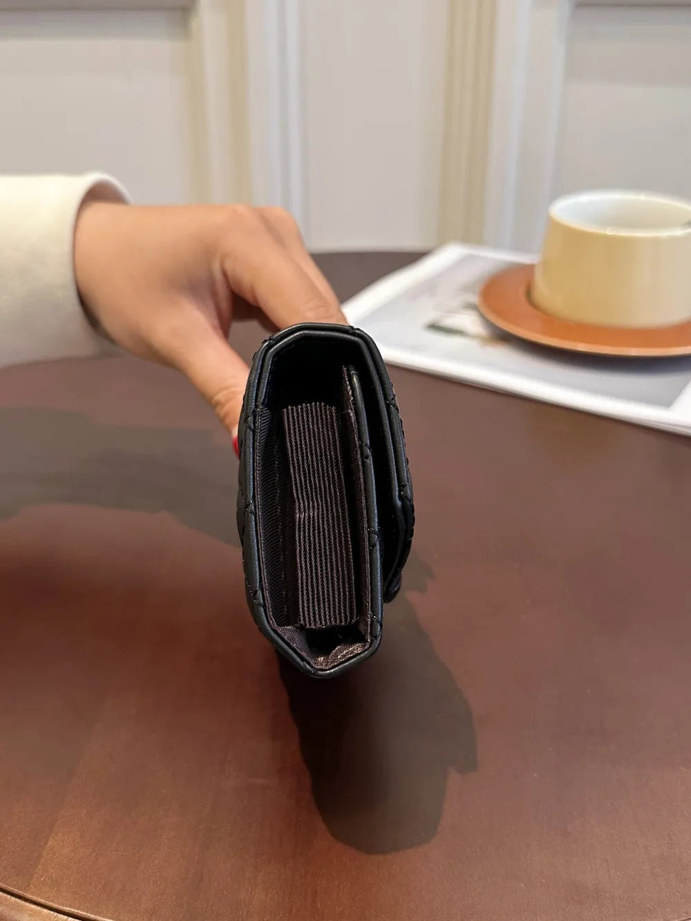 Mini PU Leather Solid Color Wallet.