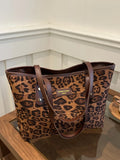 Large Leopard Print Polyester Tote Bag.