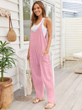 V-Neck Spaghetti Strap Pocketed Jumpsuit.