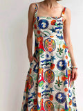 Printed Square Neck Maxi Cami Dress.