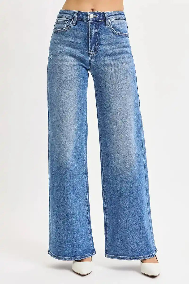 RISEN Full Size High Rise Wide Leg Jeans Plus Size.