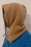 Solid Color Thermal Knit Drawstring Hat.