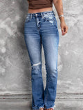 Distressed Flare Jeans for Women.
