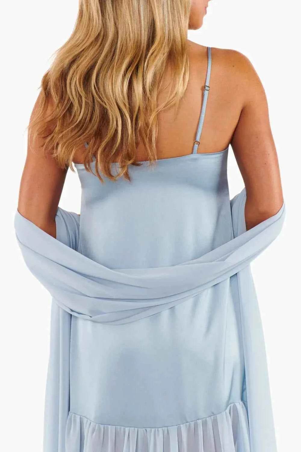 Adjustable Strap Maxi Cami Dress with Scarf.