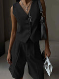 V-Neck Vest and Pants Two-Piece Blazer Set.