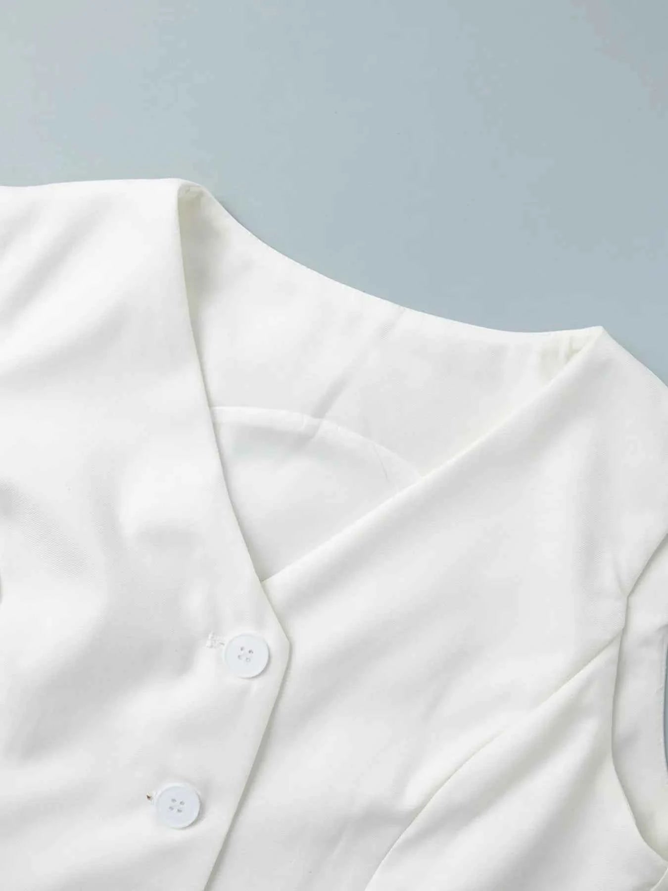 V-Neck Vest and Pants Two-Piece Blazer Set.