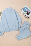 Half Zip Long Sleeve Top and Joggers Set - EBYNN