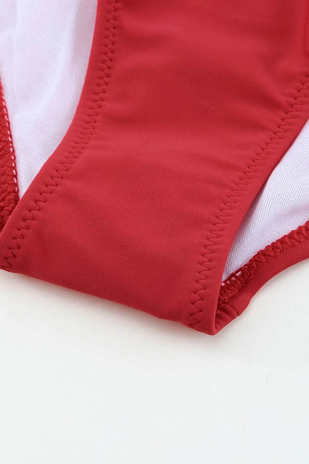 Printed Ruched Bikini Set.