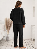 Ivy Lane Teddy Long Sleeve Top and Pants Lounge Set.