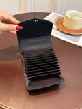 Mini PU Leather Solid Color Wallet.