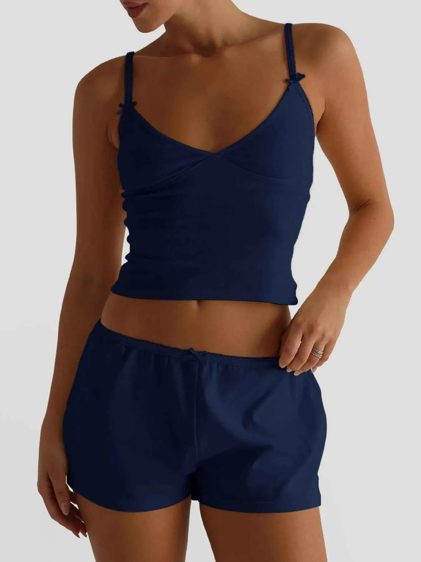 V-Neck Cami and Shorts Set.