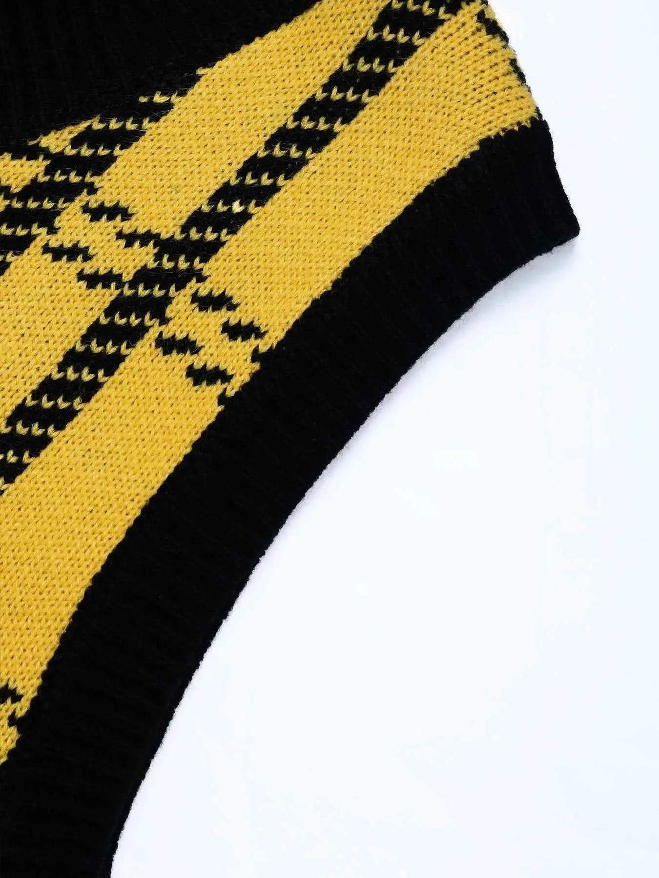 Plaid V-Neck Cropped Sweater Vest.