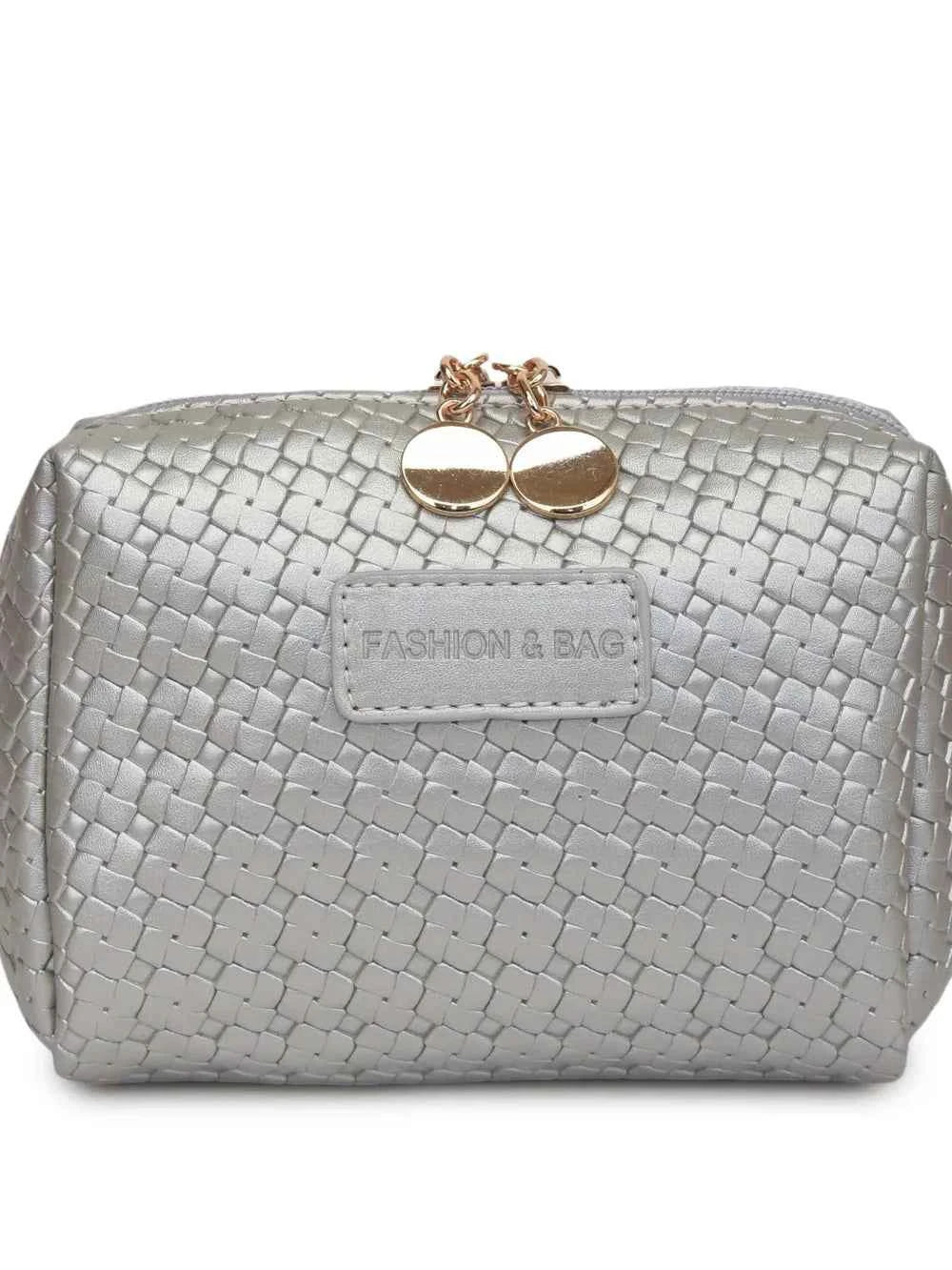 PU Leather Woven Clutch Bag.