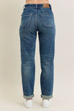 Judy Blue High-Waisted Vintage Wash Jeans with Drawstring Plus Size.