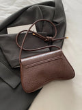 PU Leather Crossbody Bag with Texture.