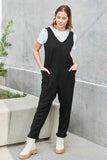 Double Take Full Size Sleeveless Straight Jumpsuit.