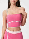 Millennia Contrast Trim Square Neck Active Cami with Detachable Pads.