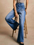 High-Waisted Wide-Leg Pocket Jeans.