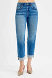 RISEN Full Size High Rise Boyfriend Fit Ankle Jeans Plus Size.