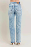 Judy Blue Plus Size High-Waist Mineral Wash 90's Straight Jeans.