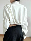 Zip Up Long Sleeve Crop Jacket.