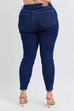 Judy Blue Plus Size Mid Rise Tummy Control Skinny Jeans.