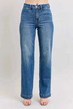 Judy Blue Plus Size High Waist Contrast Thread Straight Jeans.