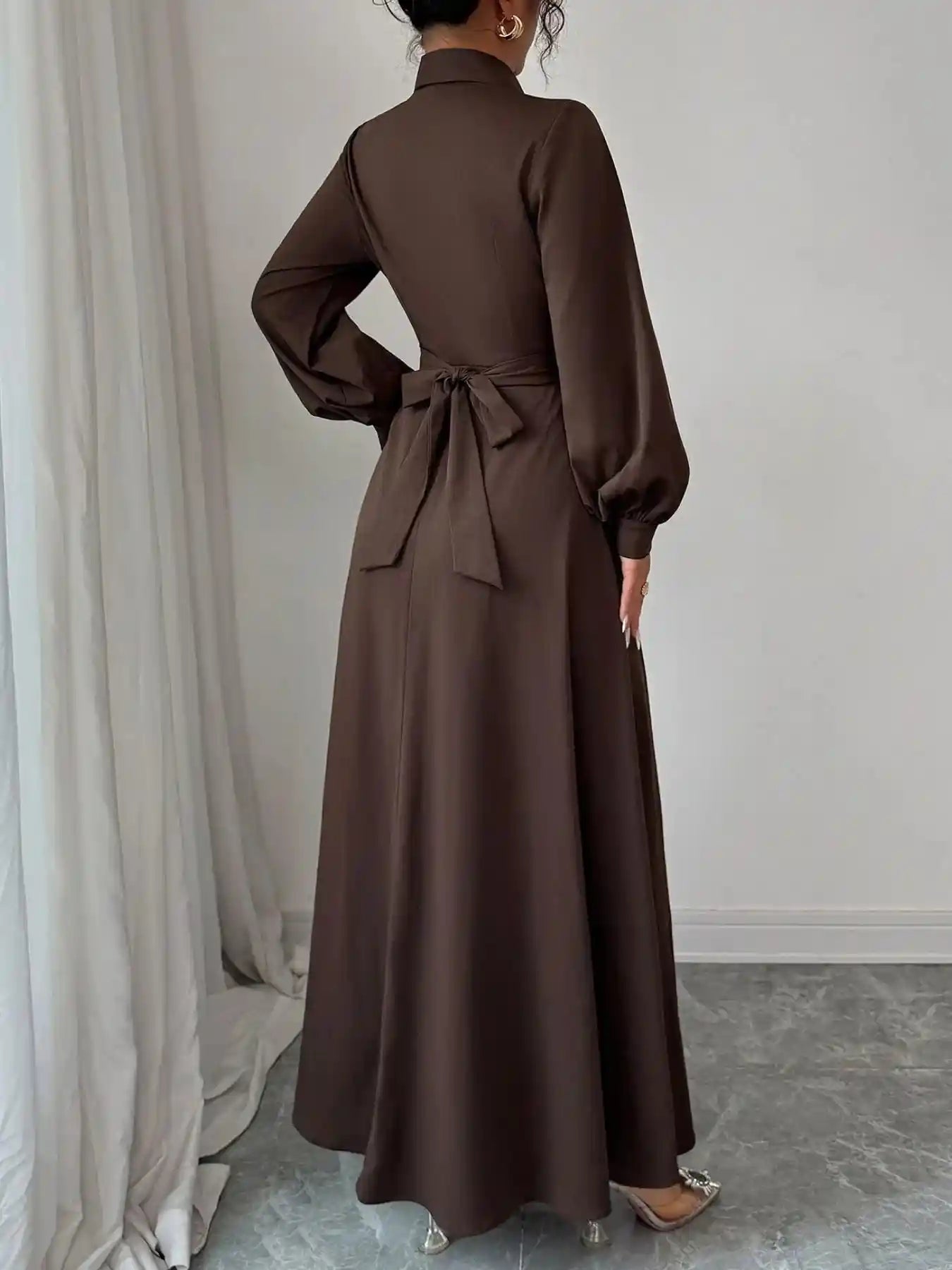 Long Sleeve Maxi Shirt Dress.