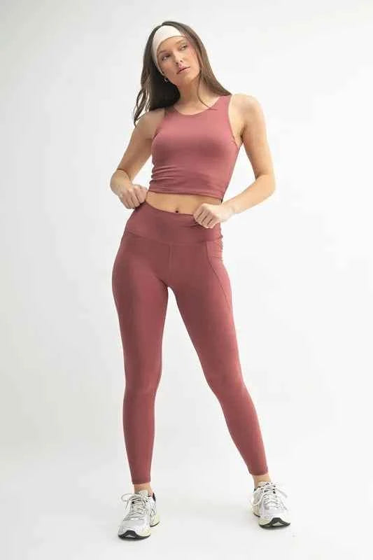 MONO B Venice Cloud Light Sculpt High-Waisted Leggings.