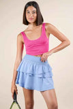 Ruffled Tiered Layers Activewear Skirt with Built-in Shorts.