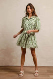 Tied Floral Mini Shirt Dress for Effortless Style and Comfort - EBYNN
