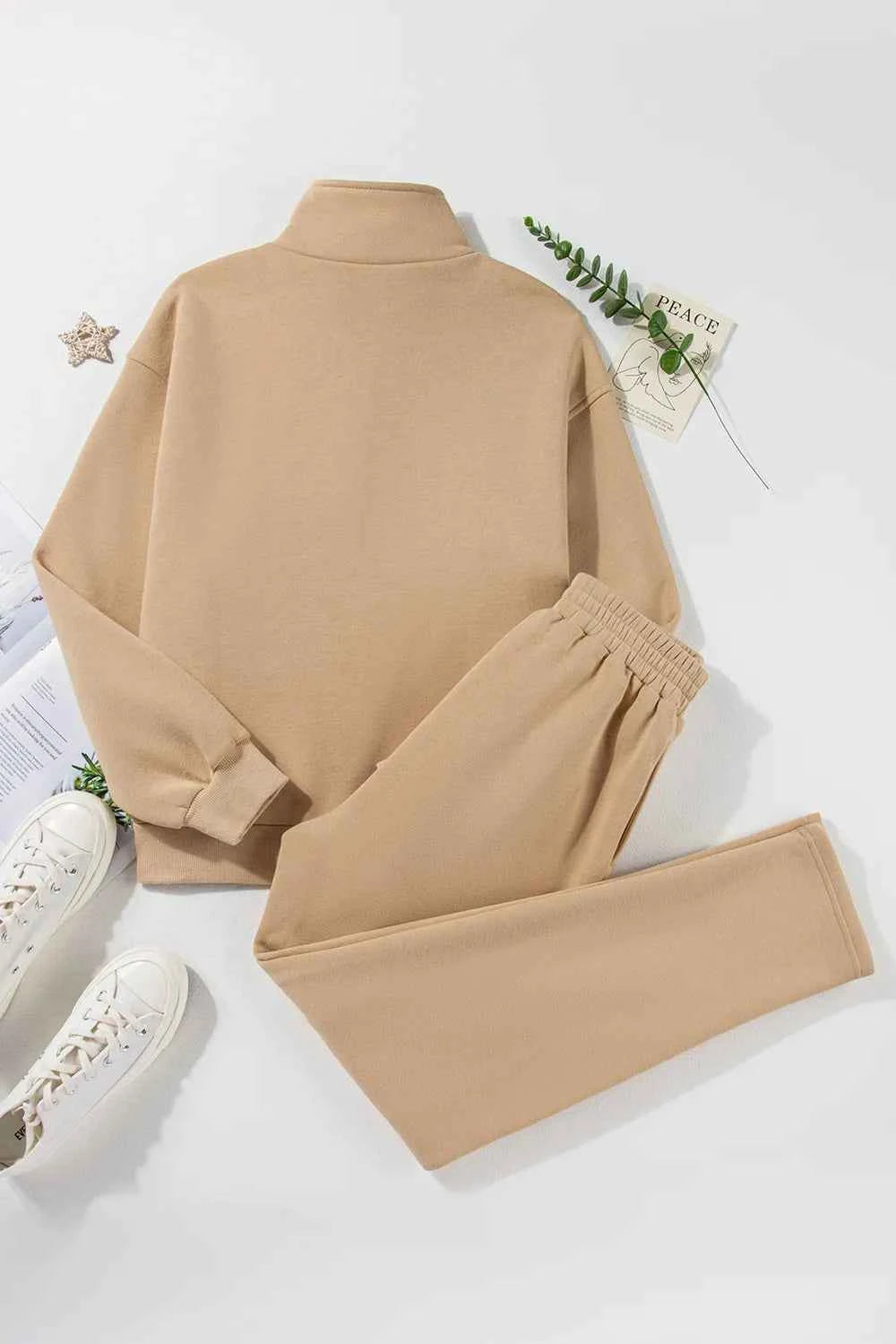 Half Snap Turtleneck Active Set - Top & Pants.