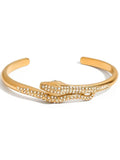 18K Gold-Plated Snake Design Rhinestone Bracelet.