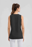 Slit Round Neck Tank Top.