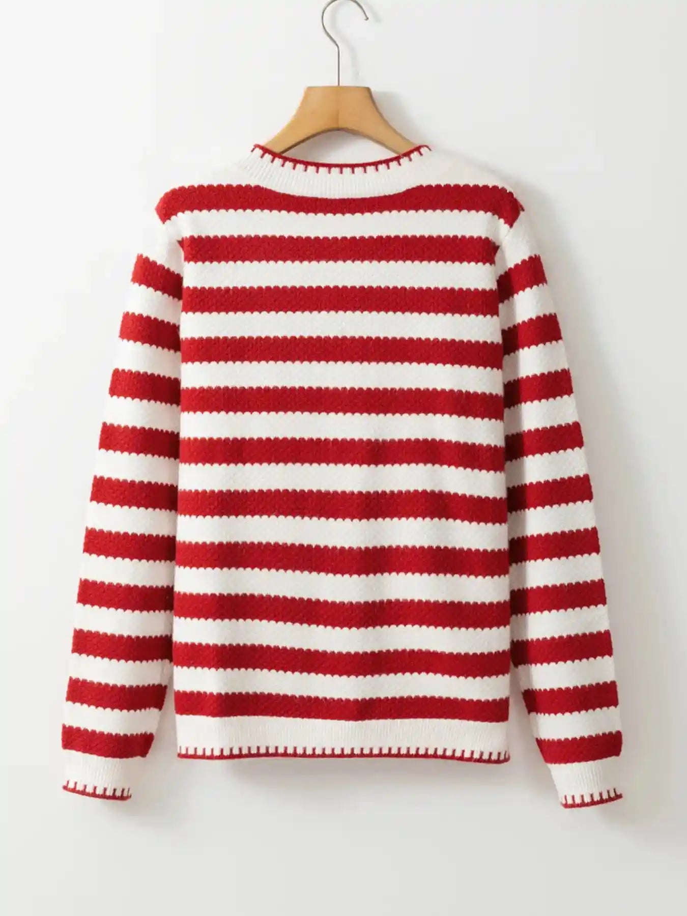 Button Down Striped Long Sleeve Cardigan.