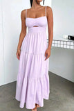 Cut-Out Tiered Dress with Spaghetti Straps.