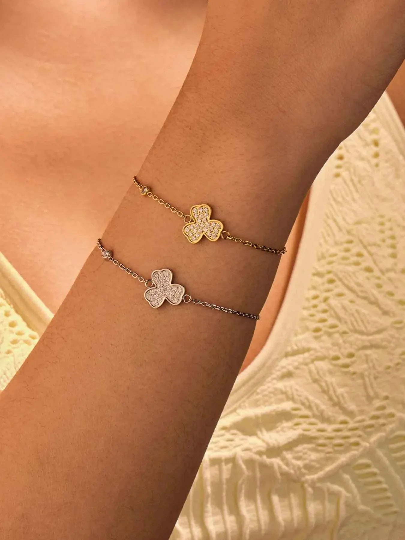 Elegant Stainless Steel Zircon Bracelet.