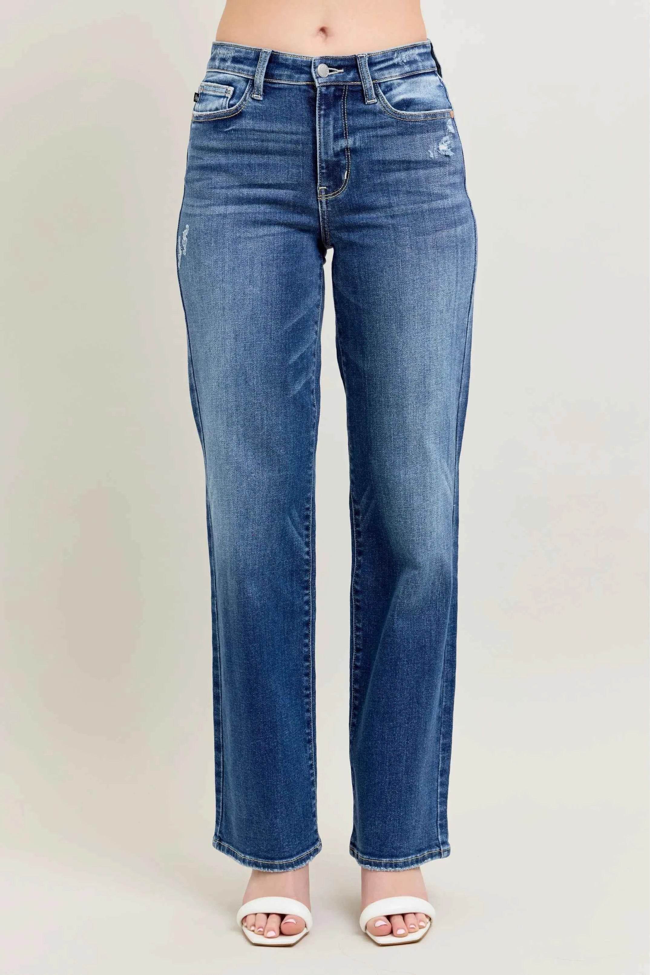 Judy Blue Full Size High Waist 90's Straight Leg Jeans.