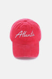 Zenana Washed ATLANTA Embroidered Baseball Cap.