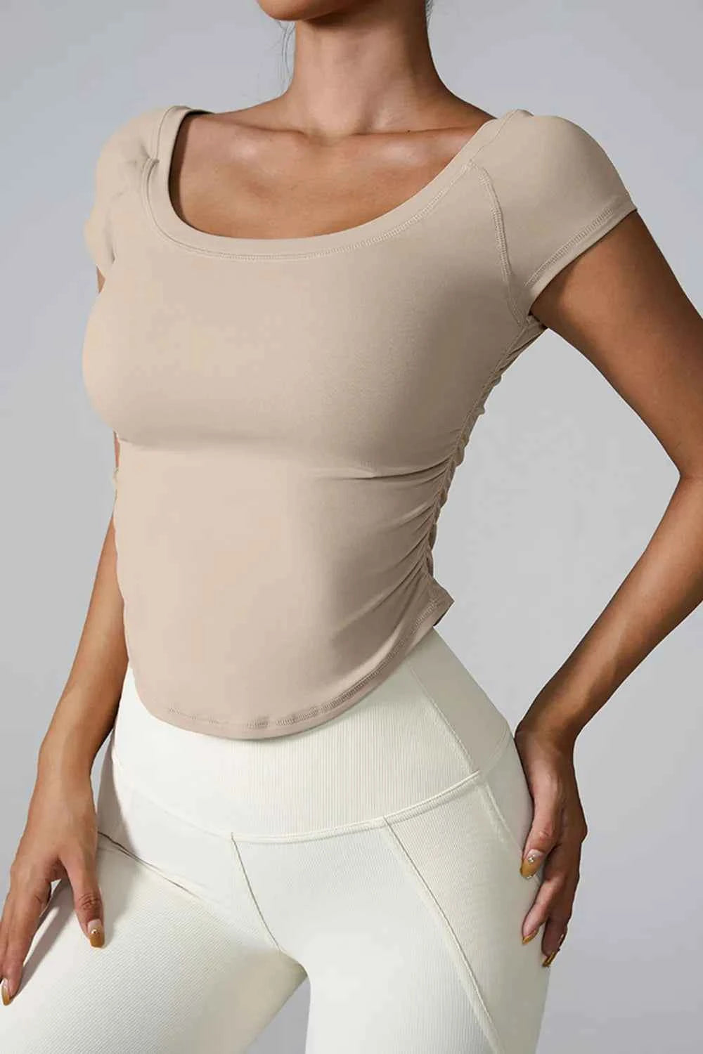 Round Neck Short Sleeve Active T-Shirt.