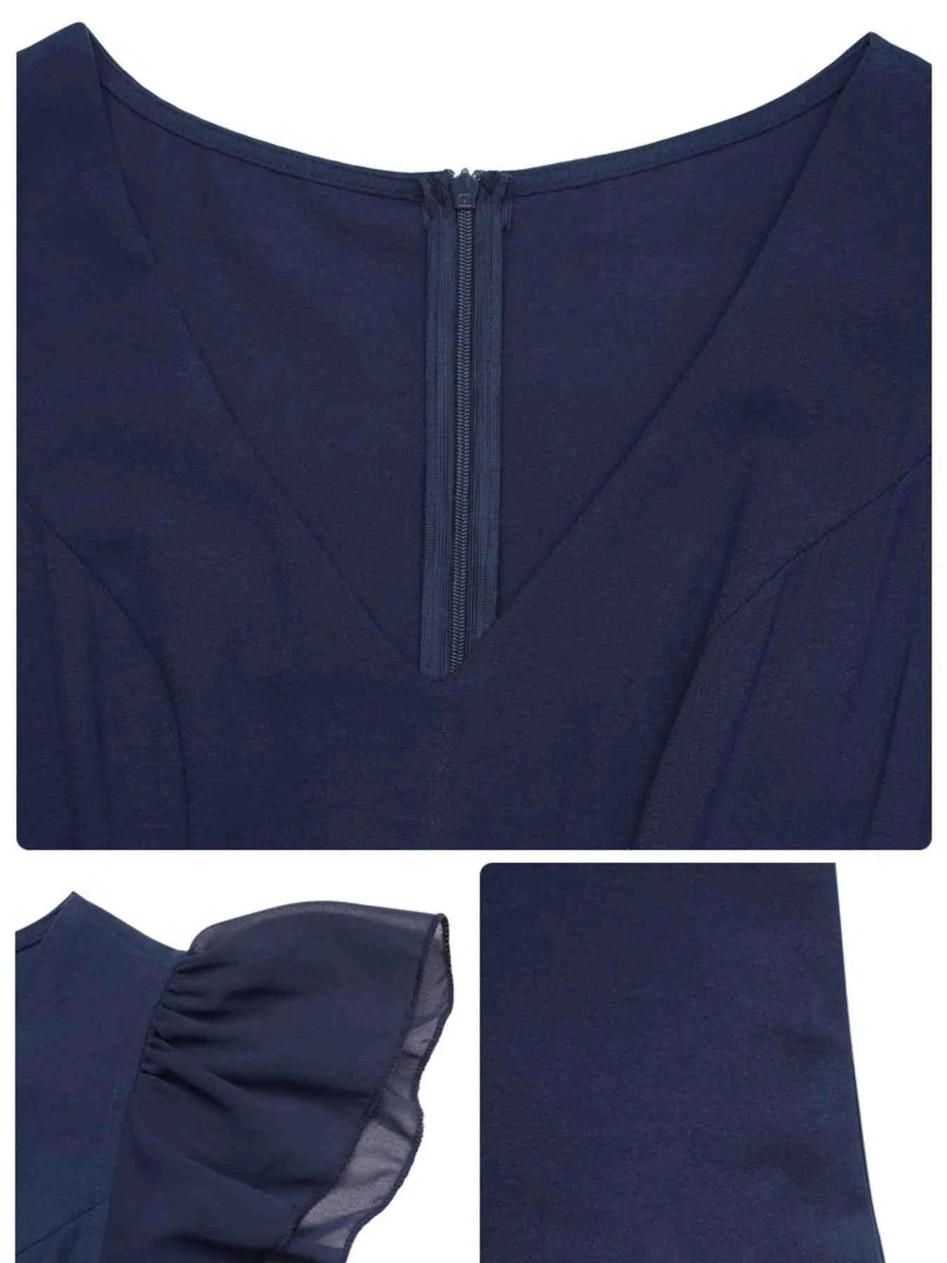 V-Neck Wide Leg Jumpsuit with Ruffles.