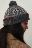 Seam Trim Geometric Knit Hat.