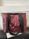 Large Solid Color Tote Bag with Side Pockets.
