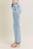 Judy Blue High Waist Stone Wash Straight Jeans Plus Size.