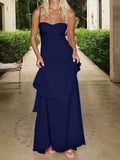 Sweetheart Neck Ruffled Maxi Cami Dress.