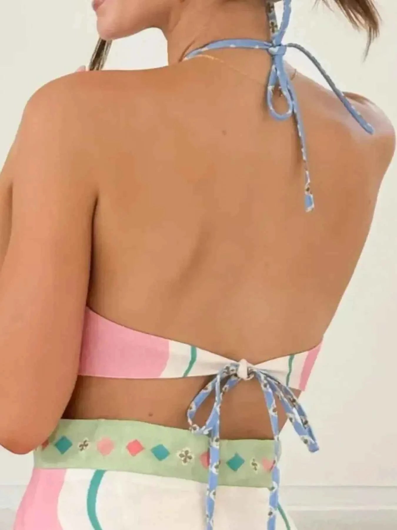 Halter Neck Printed Maxi Dress.