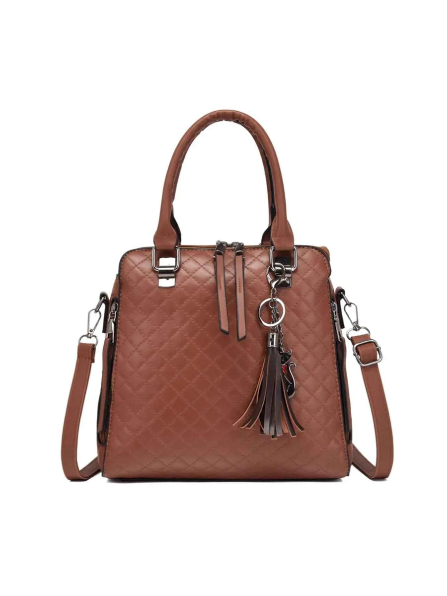 4-Piece PU Leather Bag Set with Tassel Detail.