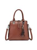 4-Piece PU Leather Bag Set with Tassel Detail.