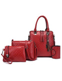 4-Piece PU Leather Bag Set with Tassel Detail.