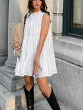 Tiered Sleeveless Summer Mini Dress.